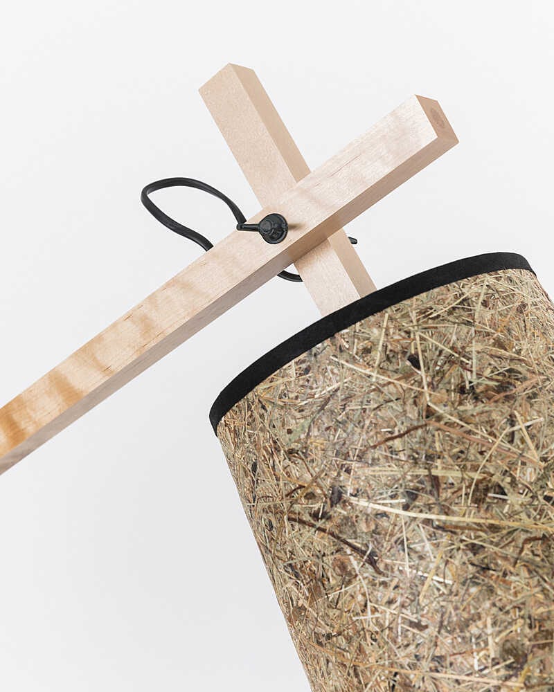 Stehleuchte Leseleuchte Heu Holz Metall 22 cm