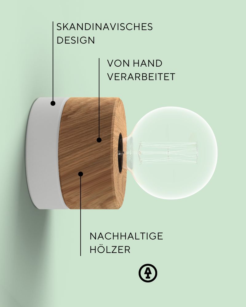 Wandleuchte Walnuss Zartrosa