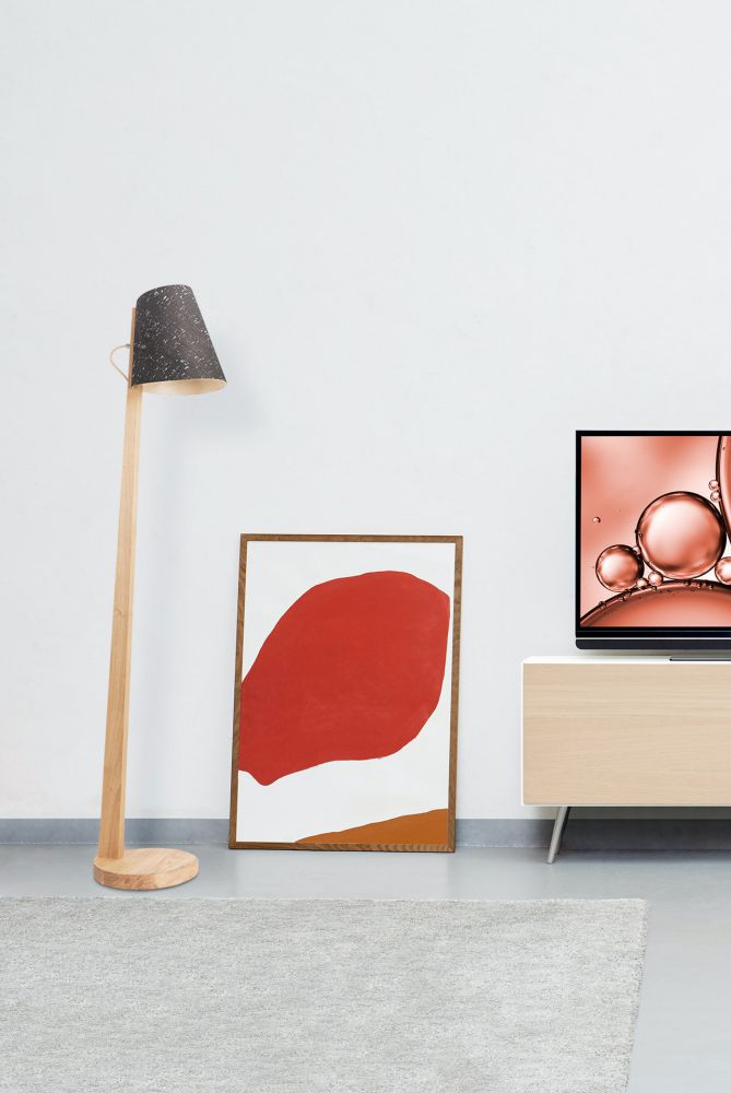 Stehleuchte konisch Ananasfasern Pinatex