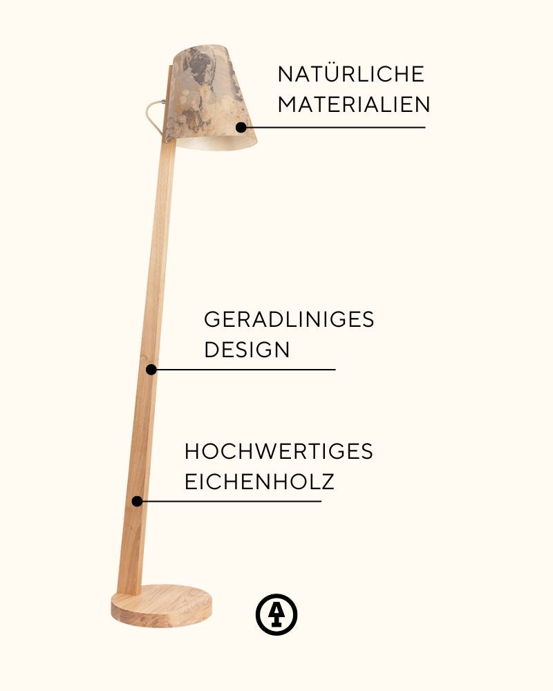 Stehleuchte konisch Ananasfasern Pinatex
