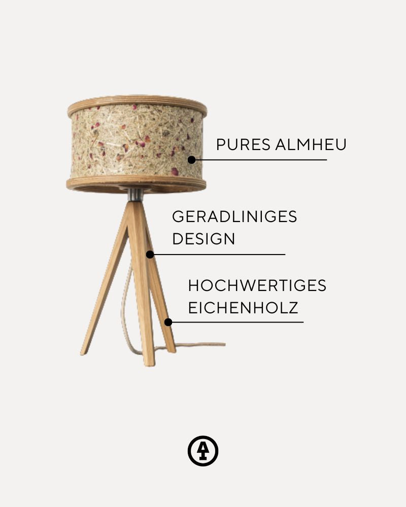 Tischleuchte Eiche Heu 25 cm