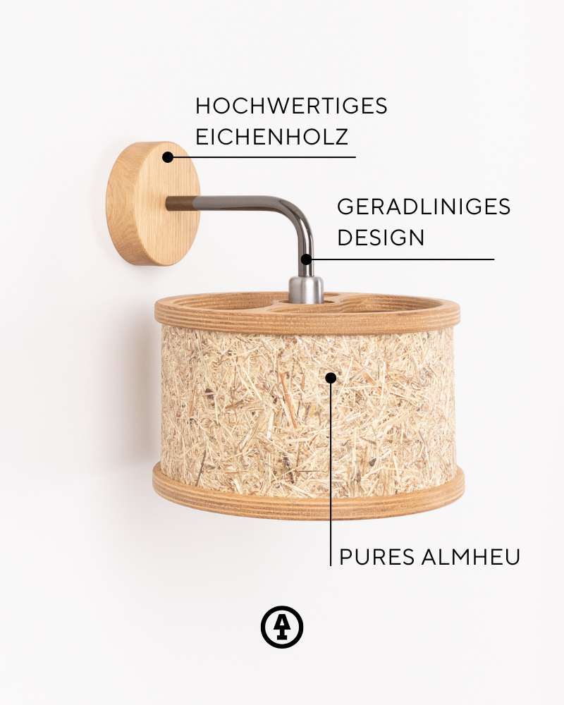 Wandleuchte Eiche Heu 25 cm