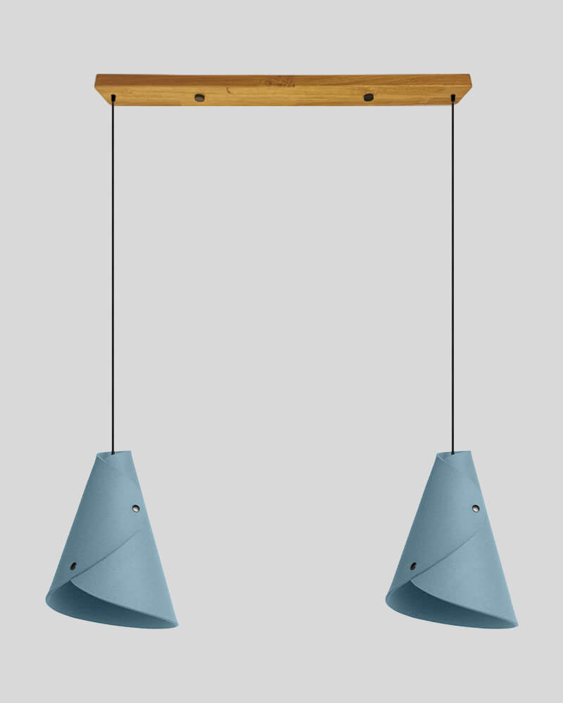 2er Pendelleuchte geschwungen Balkenbaldachin