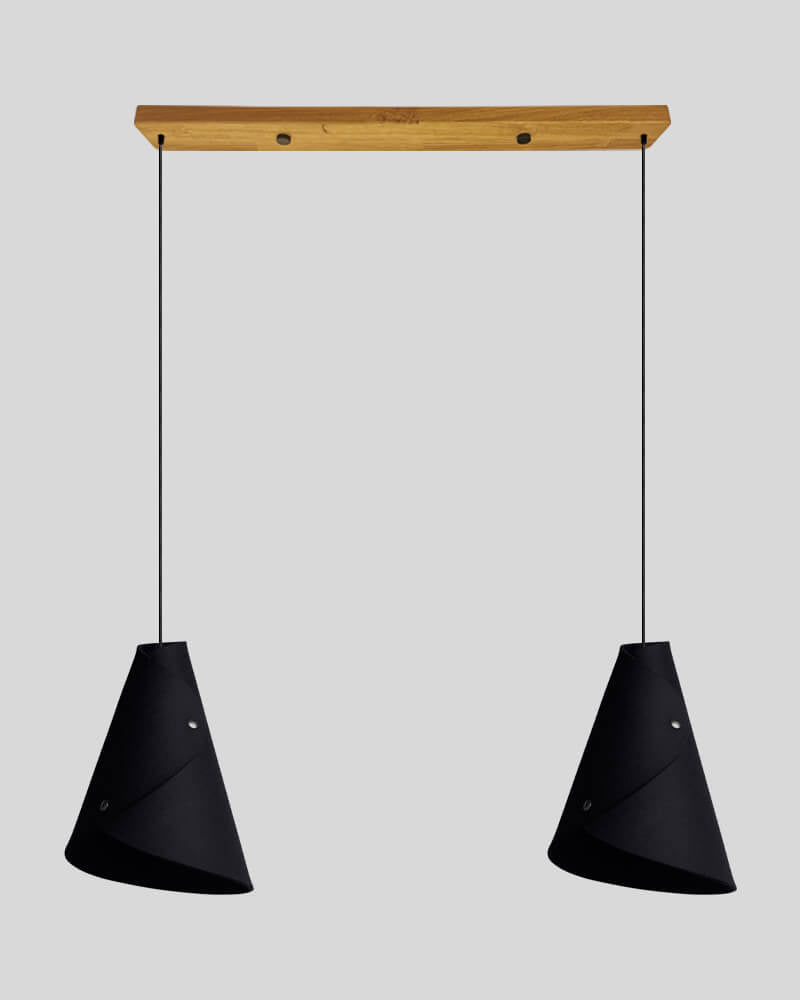 2er Pendelleuchte geschwungen Balkenbaldachin