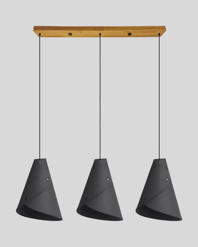 3er Pendelleuchte geschwungen Balkenbaldachin