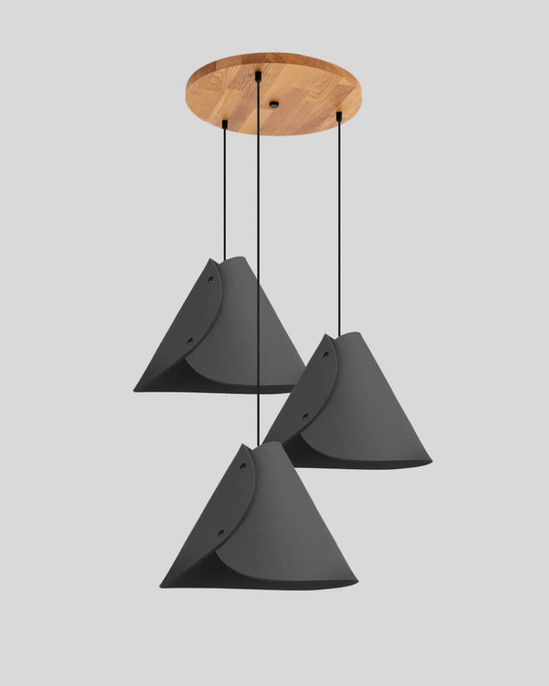 3er Pendelleuchte konisch Rundbaldachin