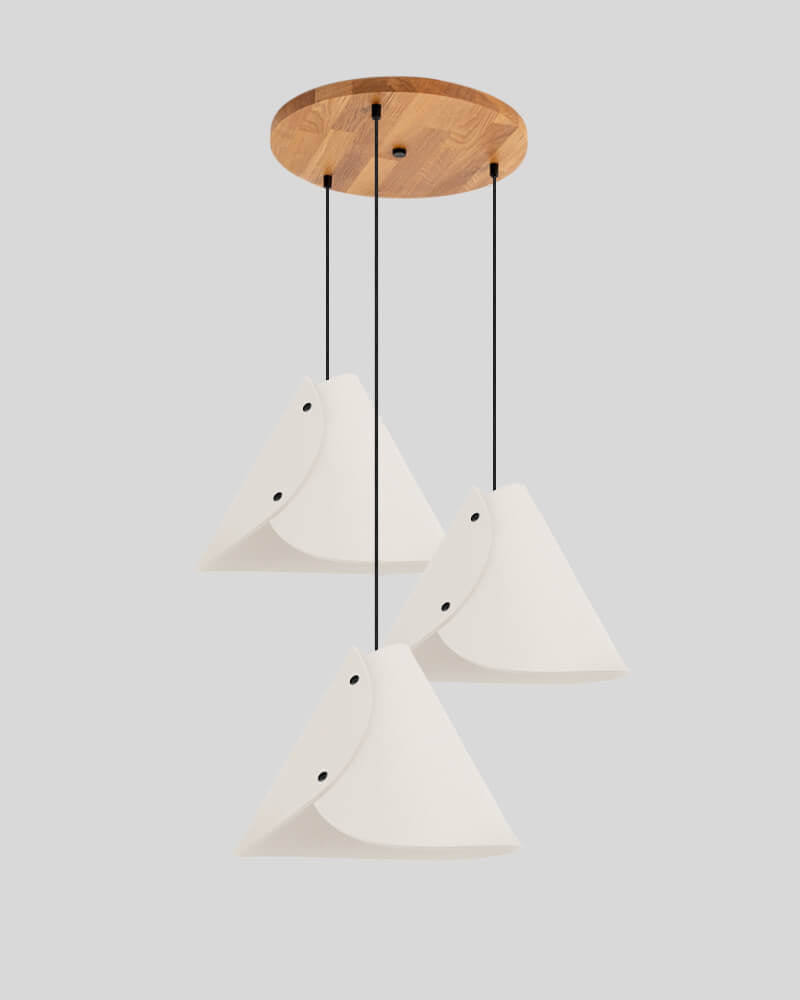 3er Pendelleuchte konisch Rundbaldachin