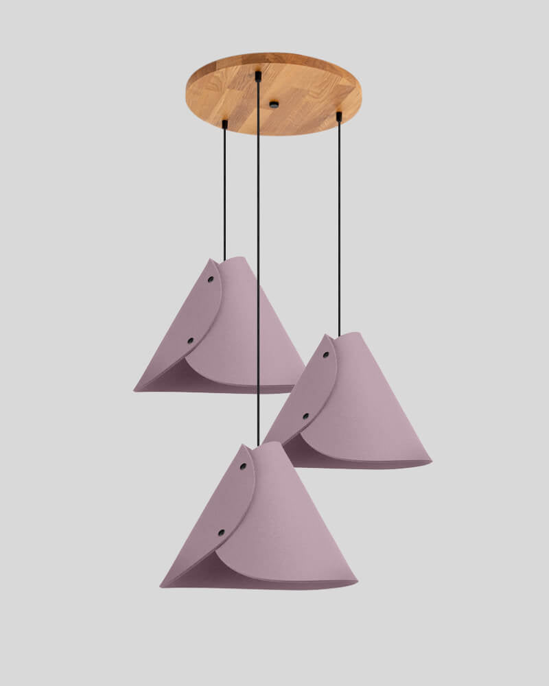 3er Pendelleuchte konisch Rundbaldachin