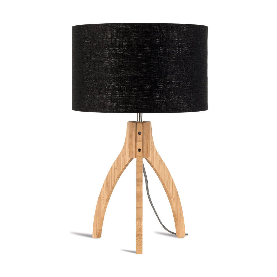 Tischleuchte Bambus Annapurna Leinen dunkelgrau 36 cm