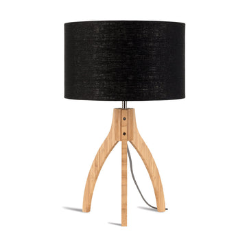 Tischleuchte Bambus Annapurna Leinen dunkelgrau 36 cm