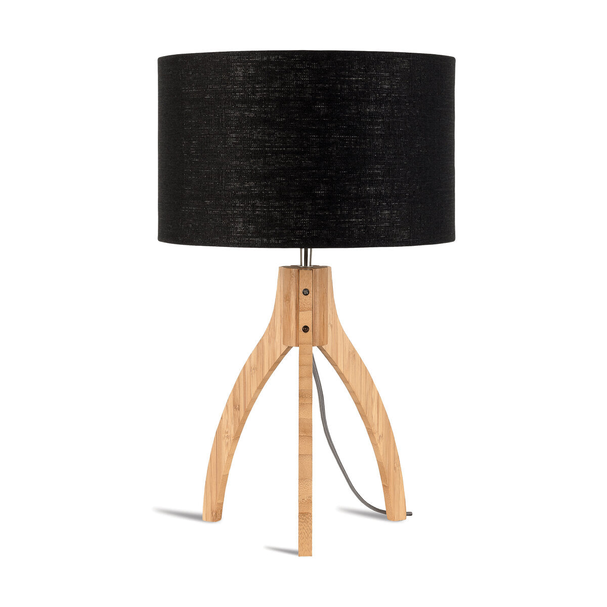 Tischleuchte Bambus Annapurna Leinen dunkelgrau 36 cm
