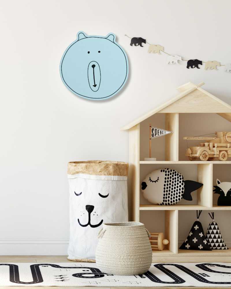 LED Wandleuchte Kinderzimmer Bärenmotiv aus Wollfilz