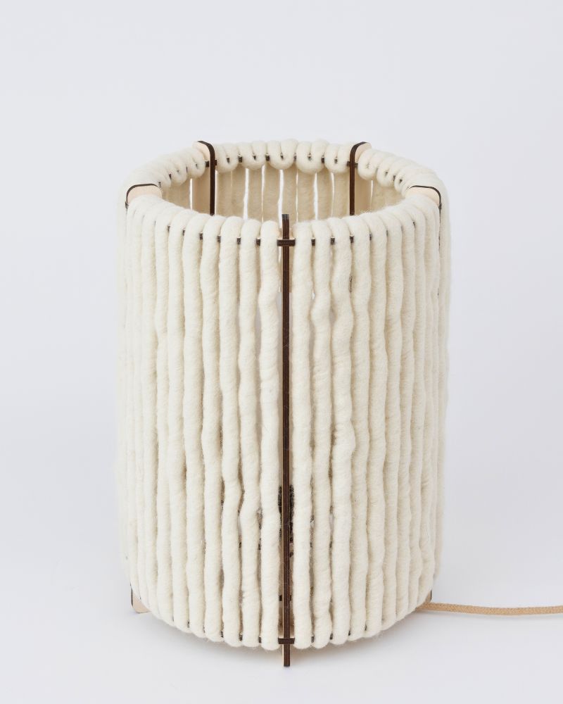 Bodenleuchte Tischleuchte aus Wolle Zylinder