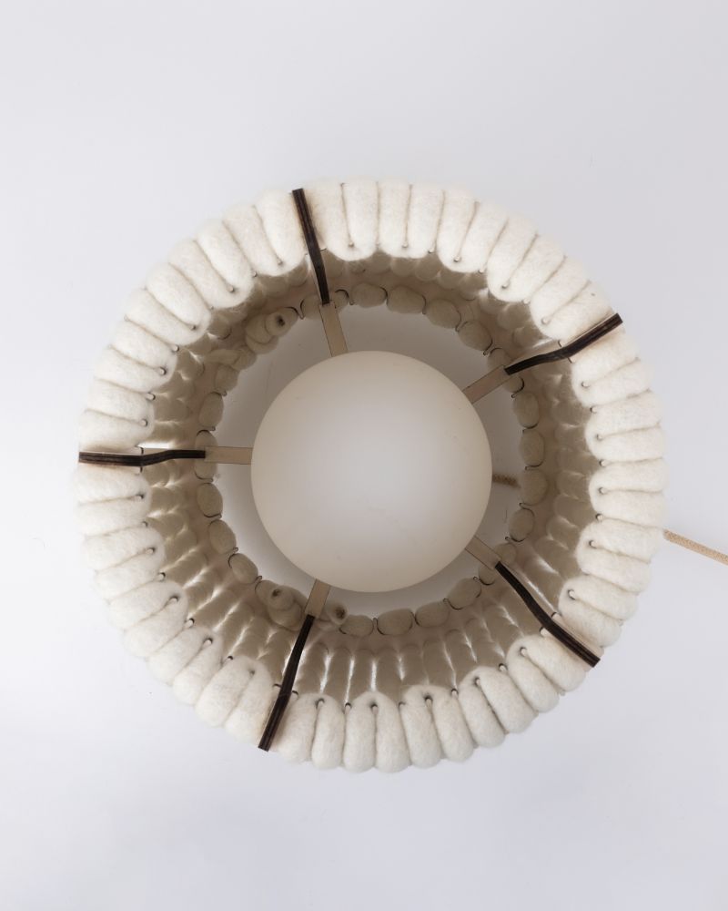 Bodenleuchte Tischleuchte aus Wolle Zylinder