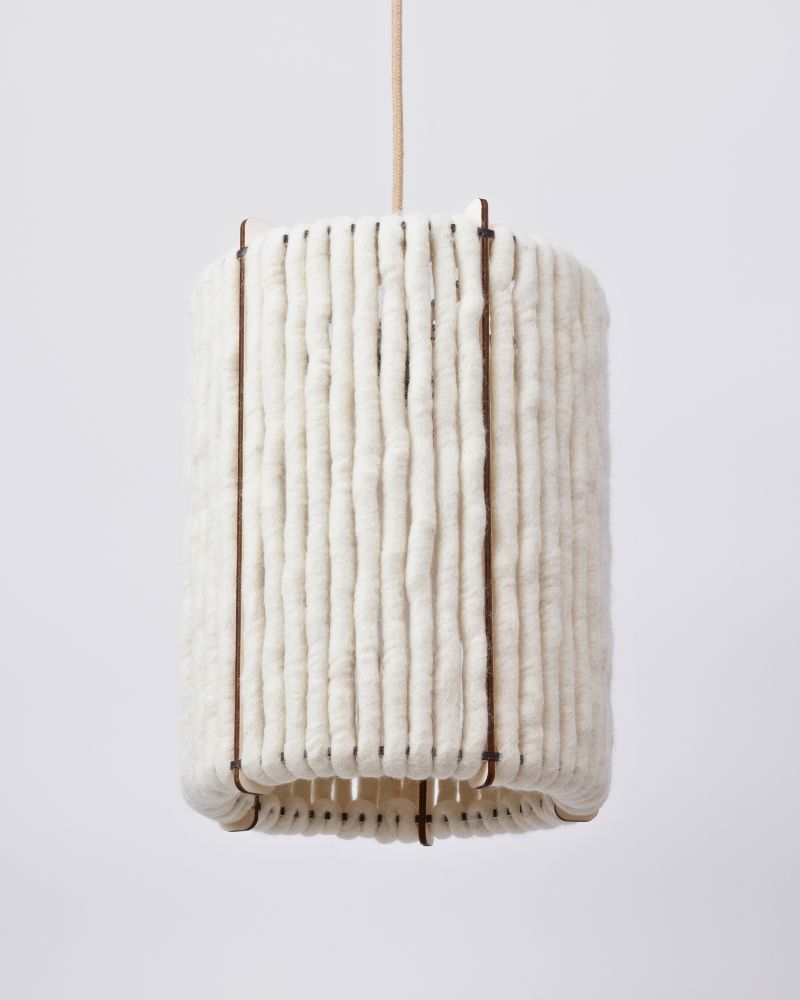 Pendelleuchte aus Wolle Zylinder