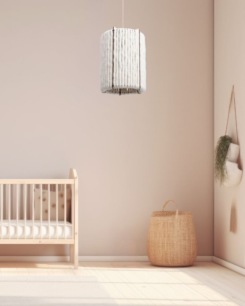 Pendelleuchte aus Wolle Zylinder