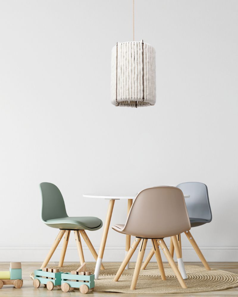 Pendelleuchte aus Wolle Zylinder