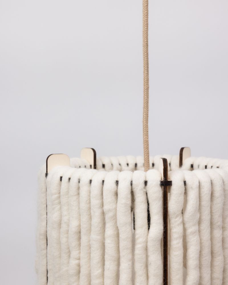 Pendelleuchte aus Wolle Zylinder