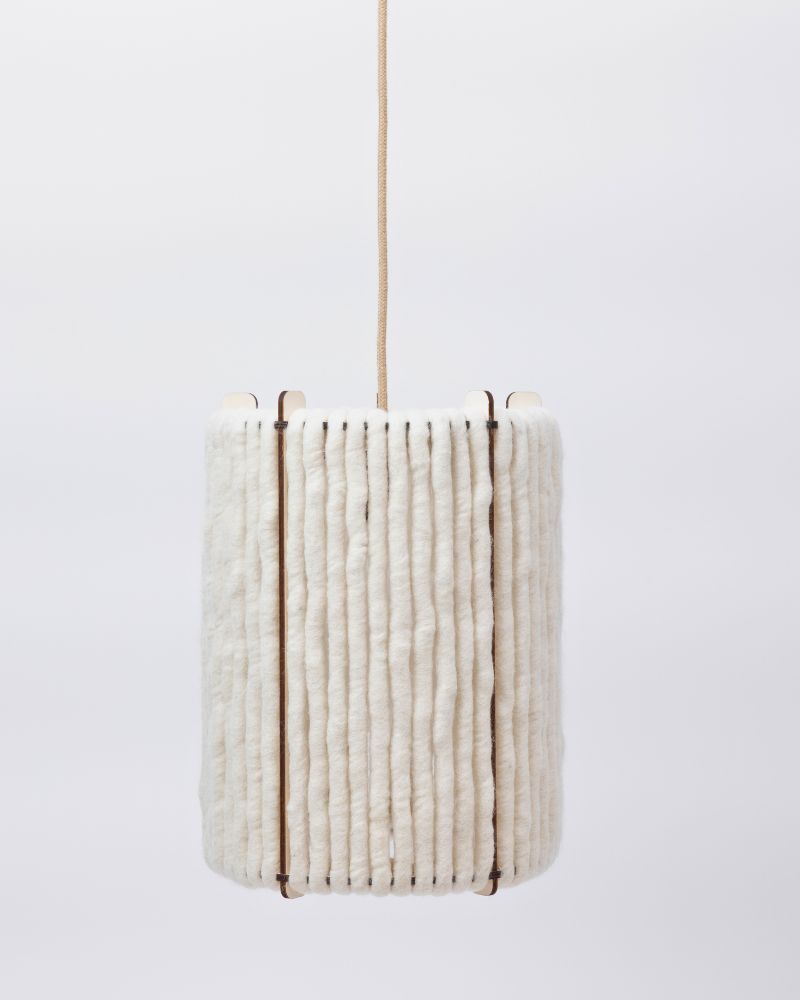 Pendelleuchte aus Wolle Zylinder