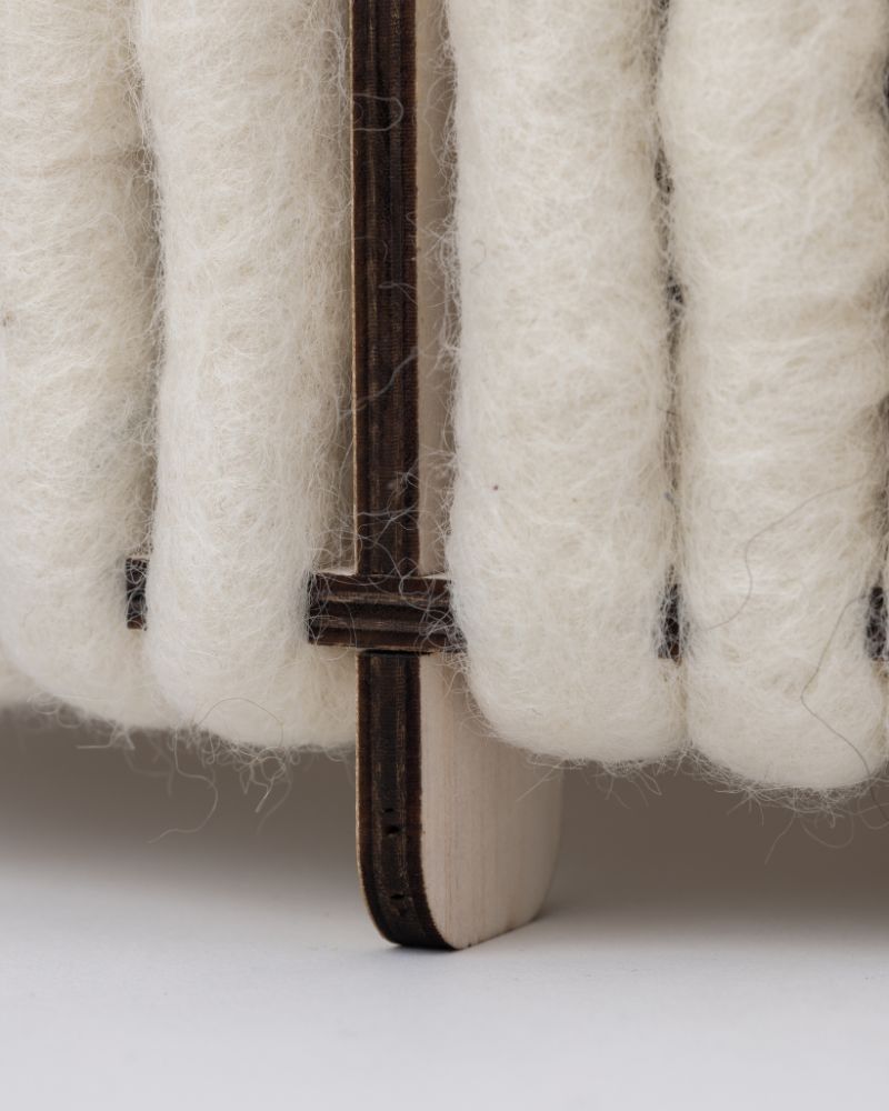 Bodenleuchte Tischleuchte aus Wolle Zylinder