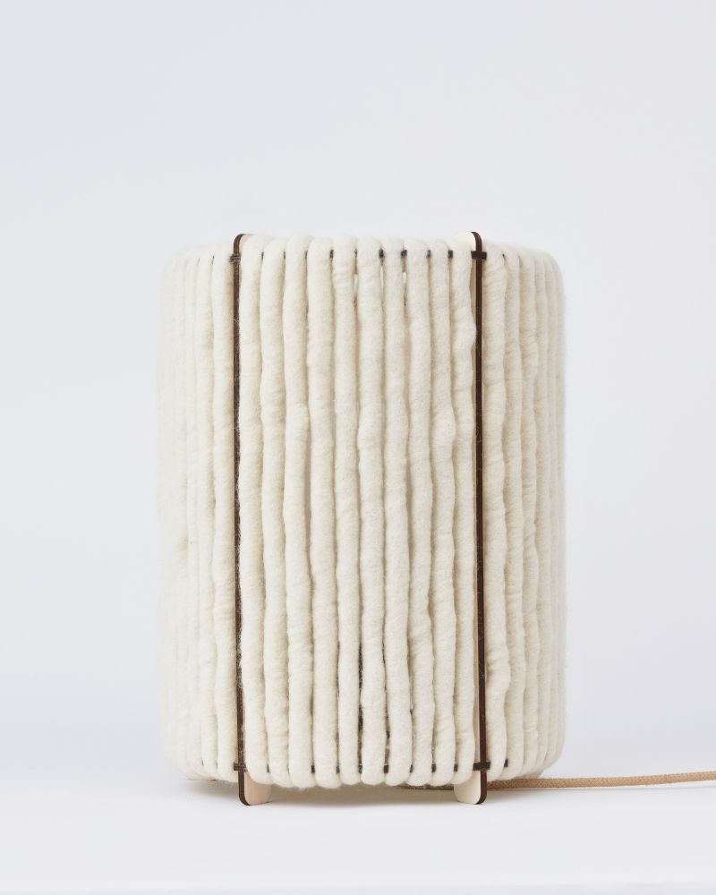 Bodenleuchte Tischleuchte aus Wolle Zylinder