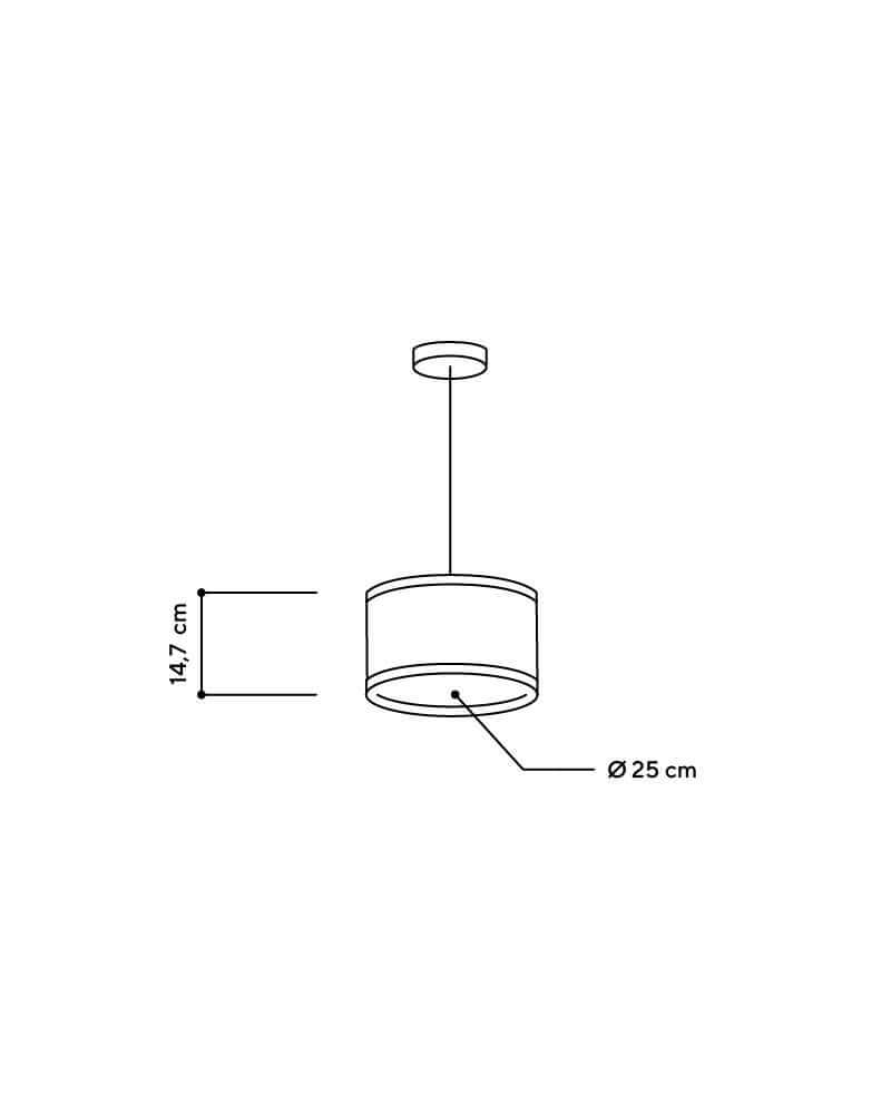 Hängeleuchte Eiche Heu mit blauen Kornblumen 25 cm