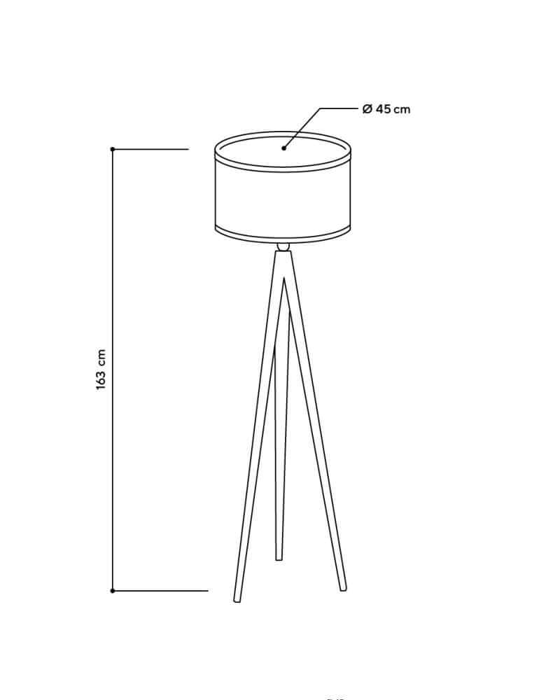 Stehleuchte Eiche Heu mit blauen Kornblumen 45 cm
