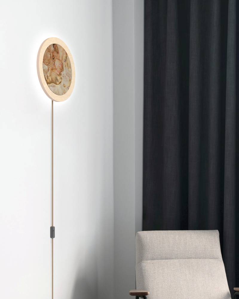 LED Wandleuchte Stein Fallen Leaves mit Kabel