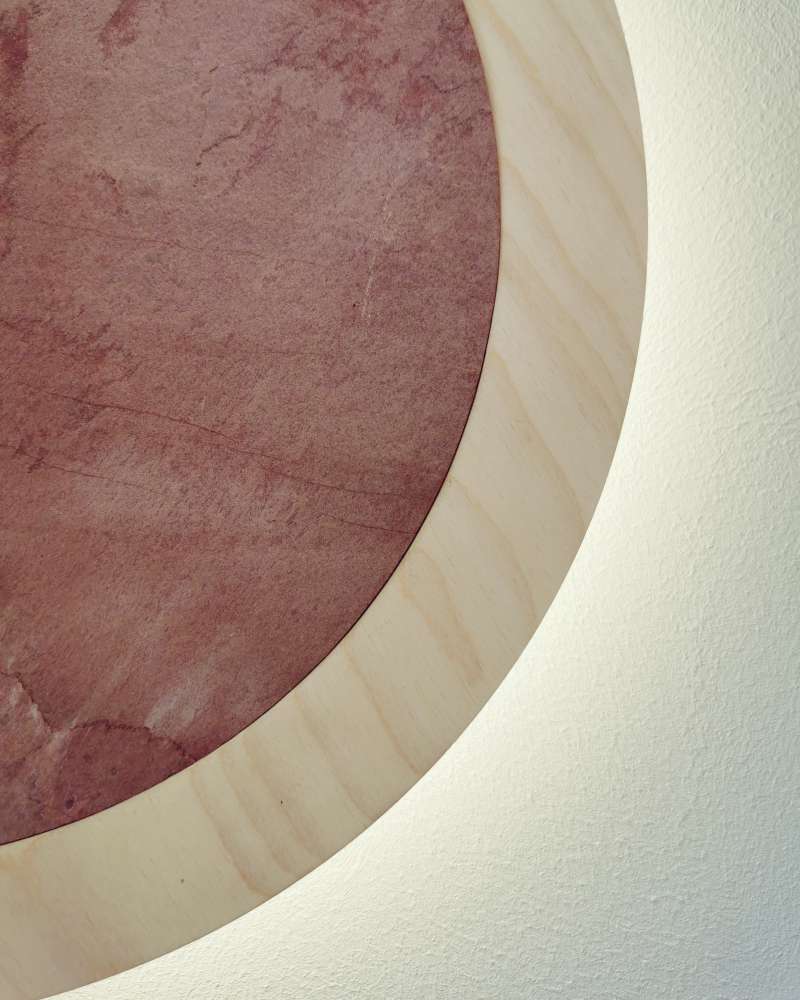 LED Wandleuchte Stein Terra Rosso mit Kabel