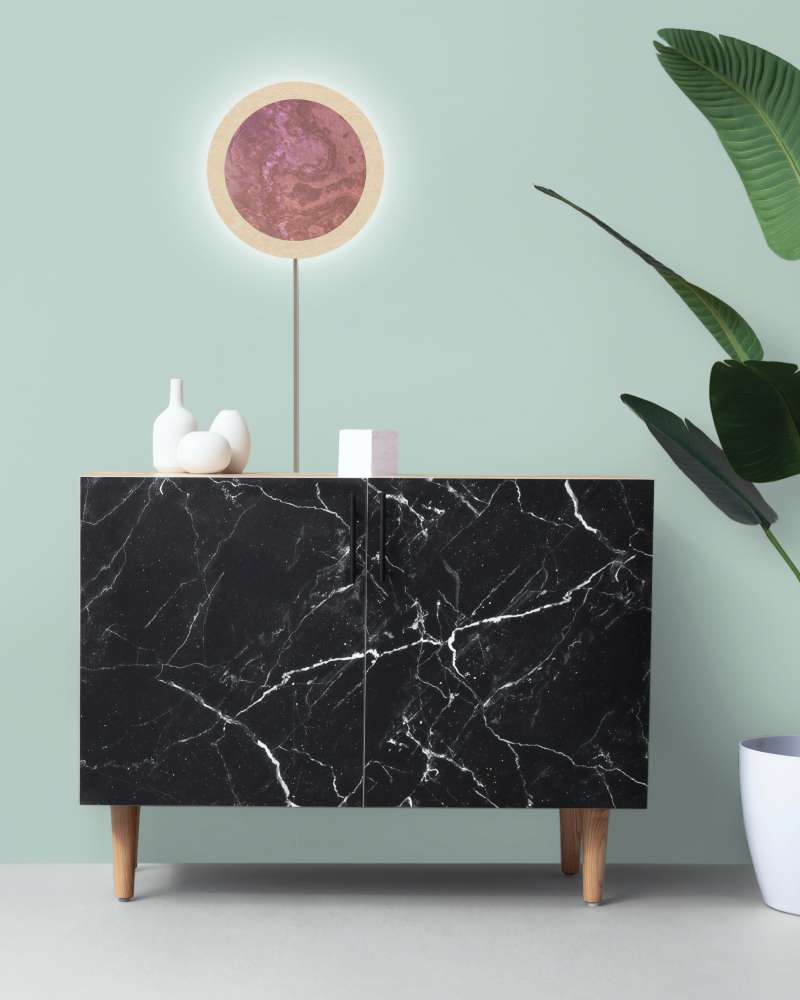 LED Wandleuchte Stein Terra Rosso mit Kabel