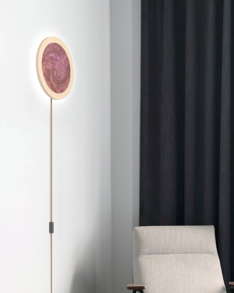 LED Wandleuchte Stein Terra Rosso mit Kabel