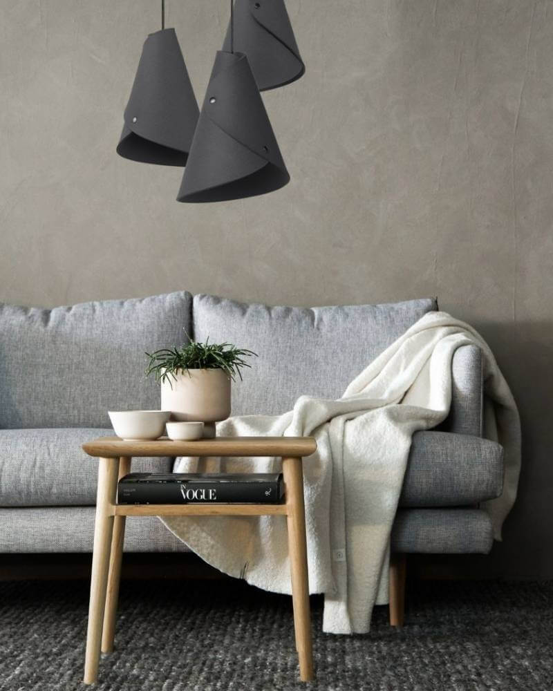 3er Pendelleuchte geschwungen Rundbaldachin Pastellrosa