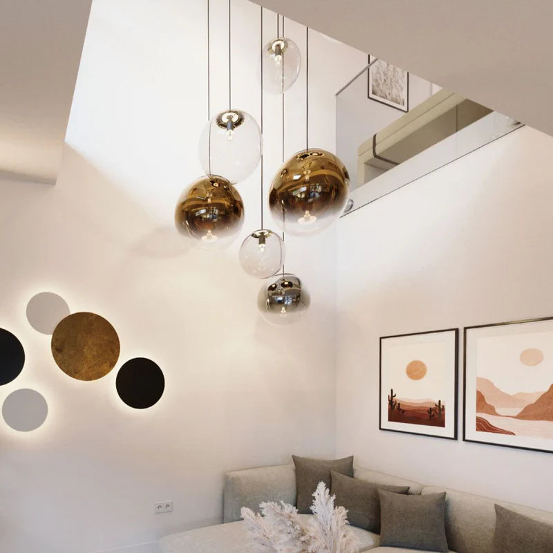 Orb Glaskugel Pendelleuchte 150 cm