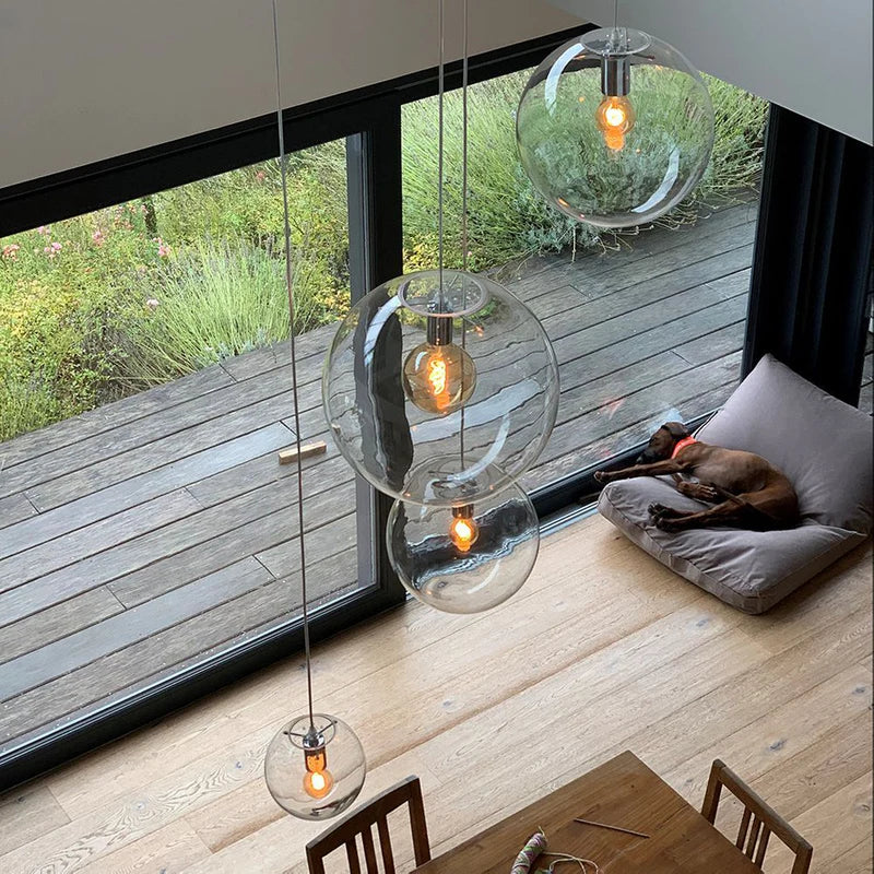 Orb Glaskugel Pendelleuchte 150 cm