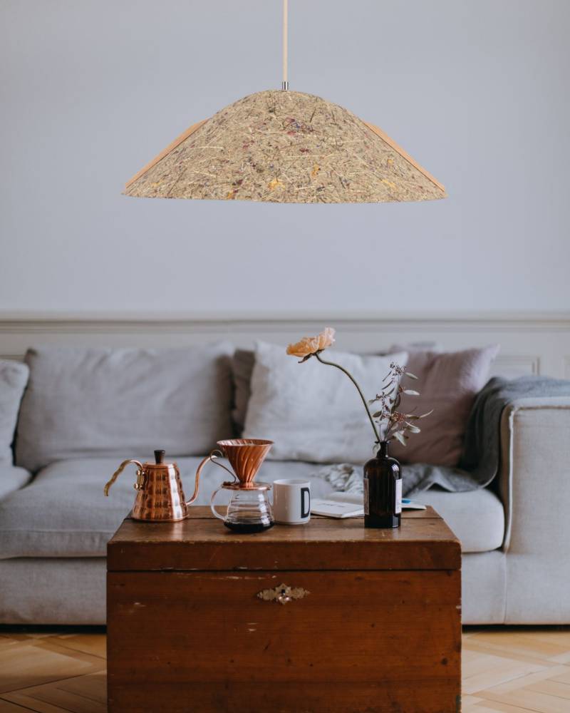 Hängeleuchte konisch Ananasfasern Pinatex