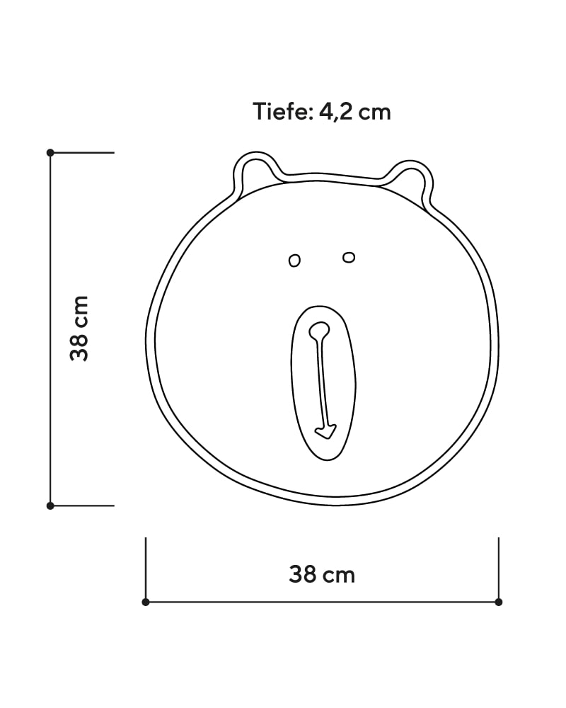 LED Wandleuchte Kinderzimmer Bärenmotiv aus Wollfilz