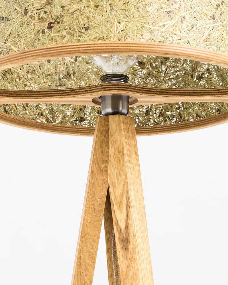 Stehleuchte Eiche Heu mit blauen Kornblumen 45 cm