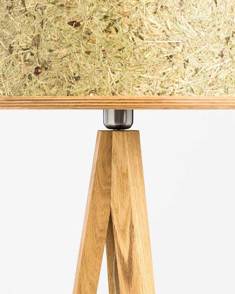 Stehleuchte Eiche Heu mit blauen Kornblumen 45 cm