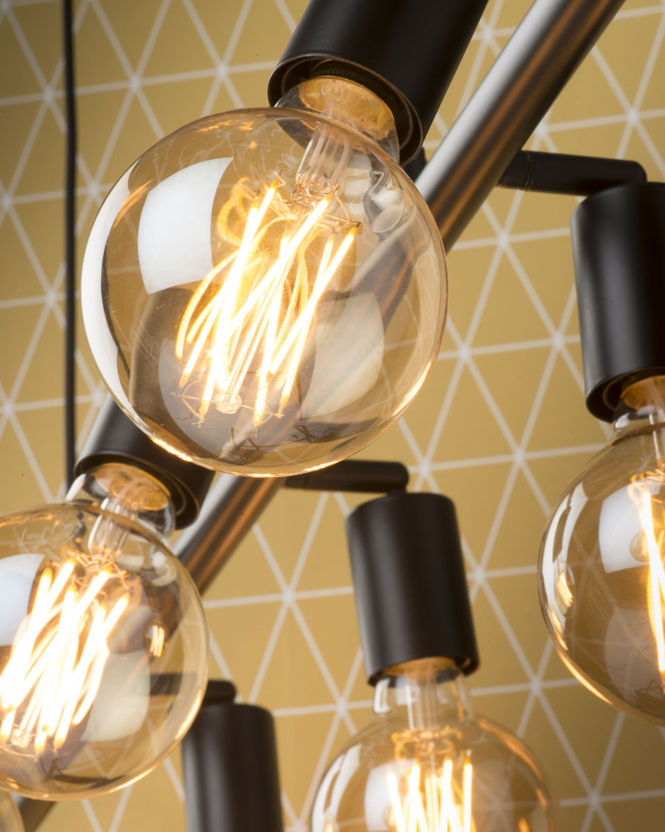 Hängeleuchte Eisen Miami 8 Arm Schwarz