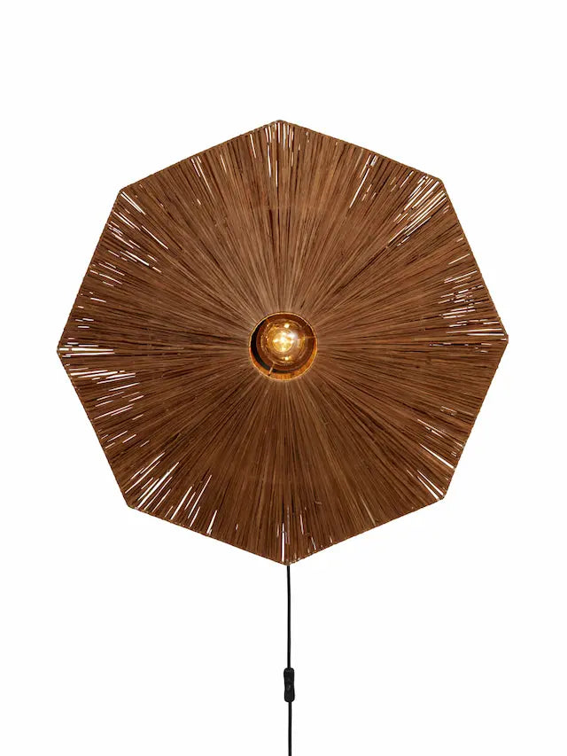 Wandleuchte Raffia Panama Octogon
