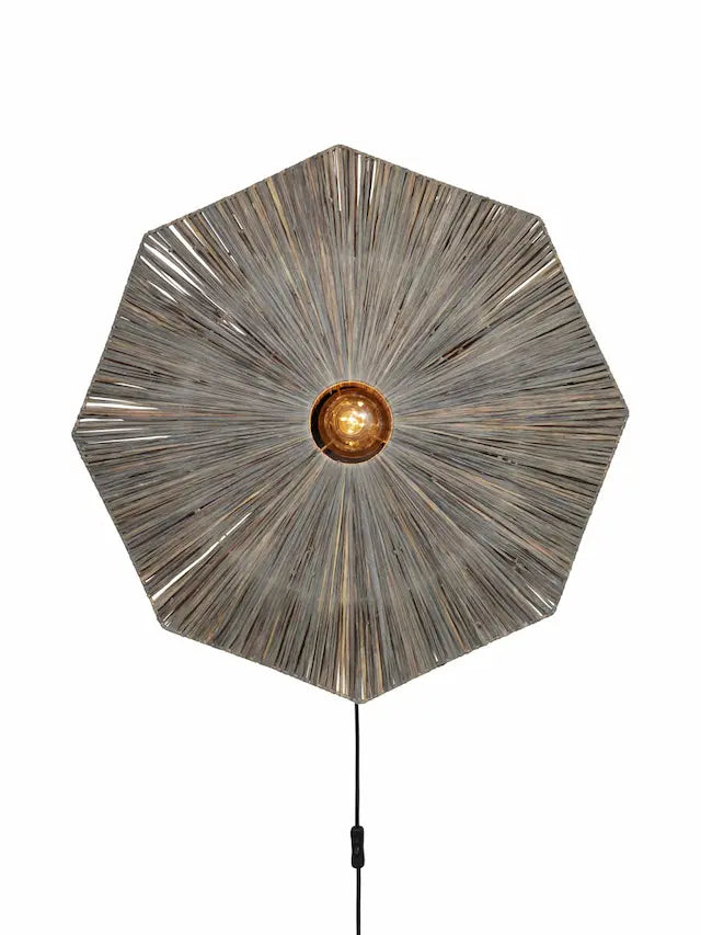 Wandleuchte Raffia Panama Octogon