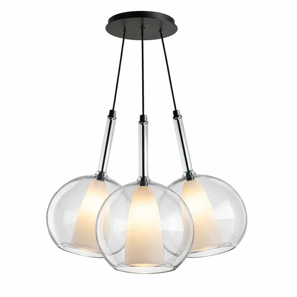 Belluna Cluster Glas-Pendelleuchte 3-flammig