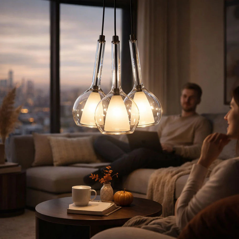 Belluna Cluster Glas-Pendelleuchte 3-flammig