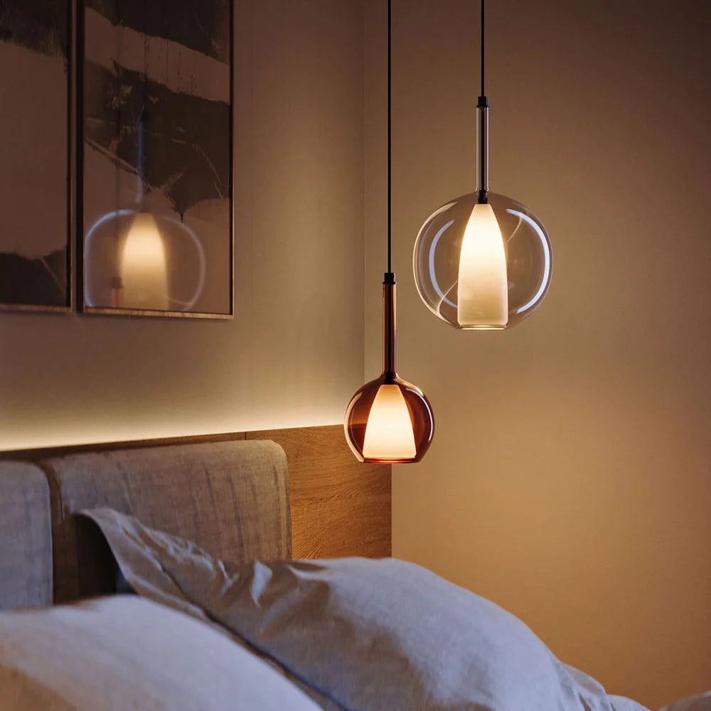 Belluna Glas-Pendelleuchte 150 cm Textilkabel