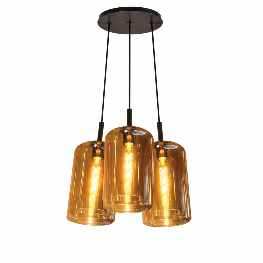 Cruet Cluster Glas-Pendelleuchte 3-flammig 3x17