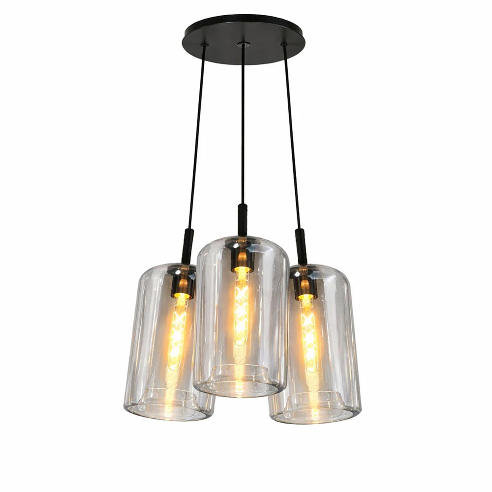 Cruet Cluster Glas-Pendelleuchte 3-flammig 3x17