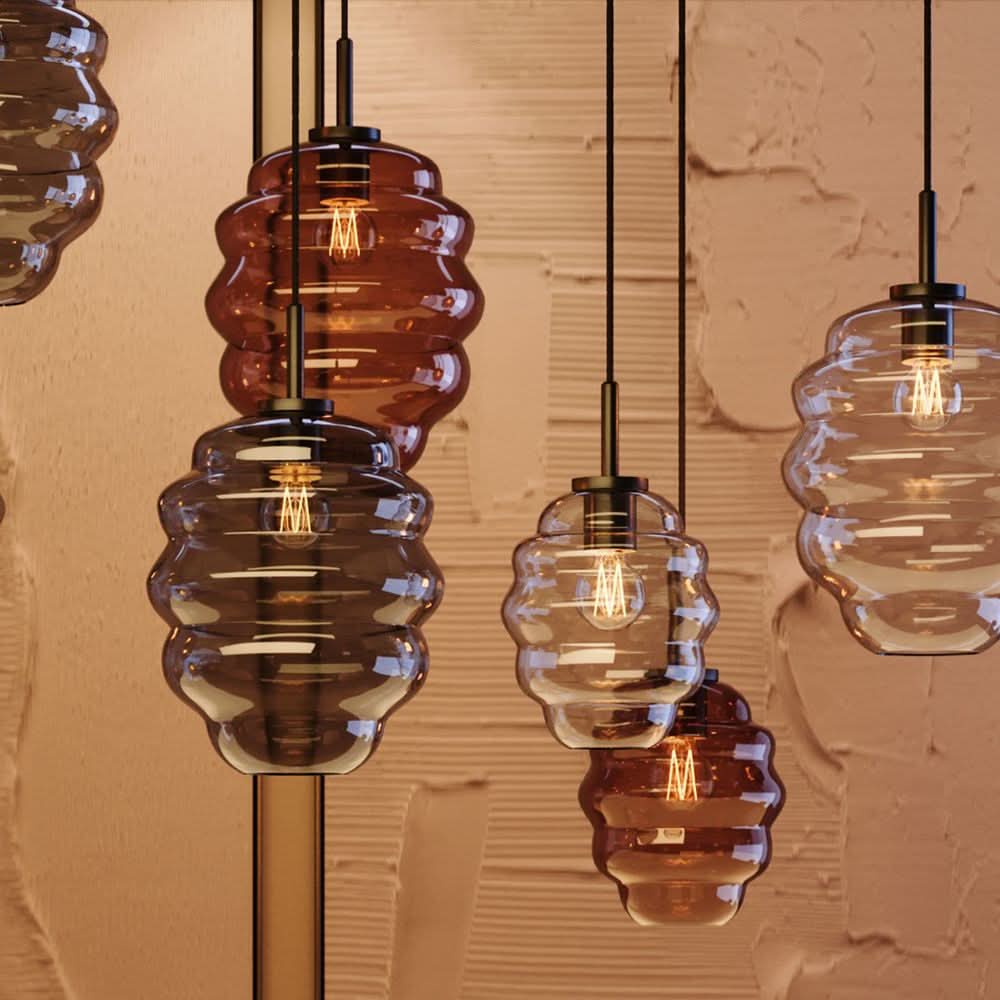 Echos Glas-Pendelleuchte Aufhängung 150cm
