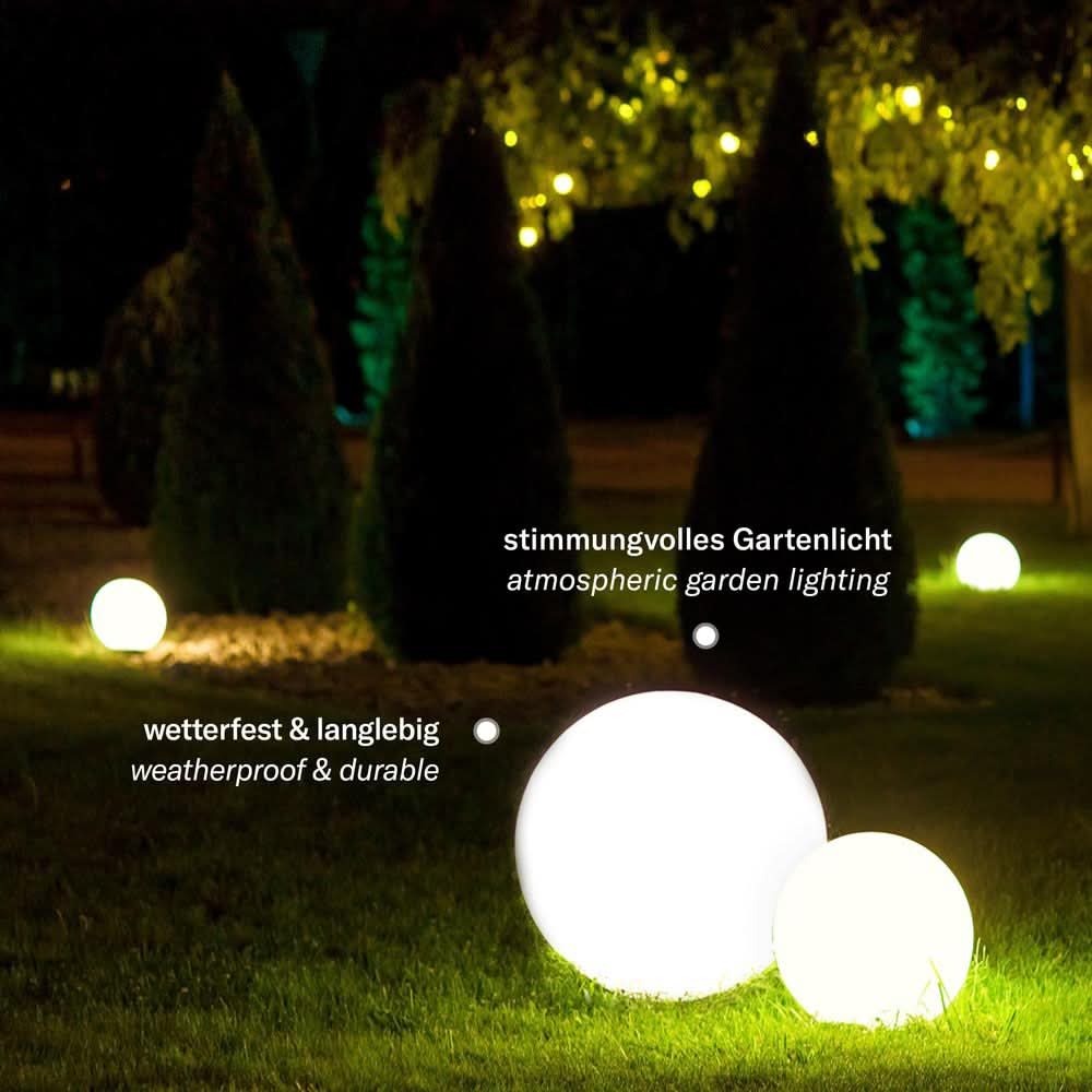 Globe pro langlebige Garten Aussenkugel Weiss