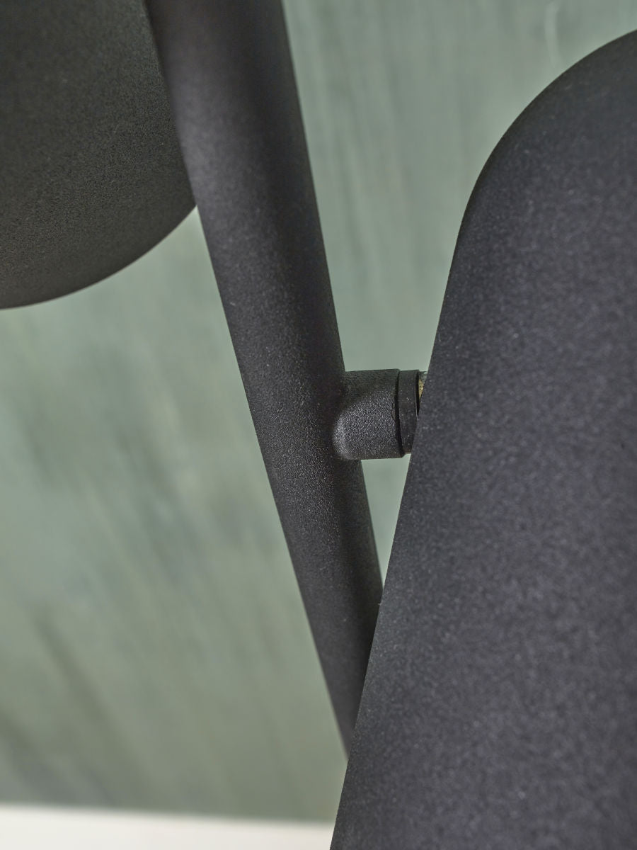 Stehleuchte Eisen Salamanca 2 Schirmen H 145x28cm schwarz