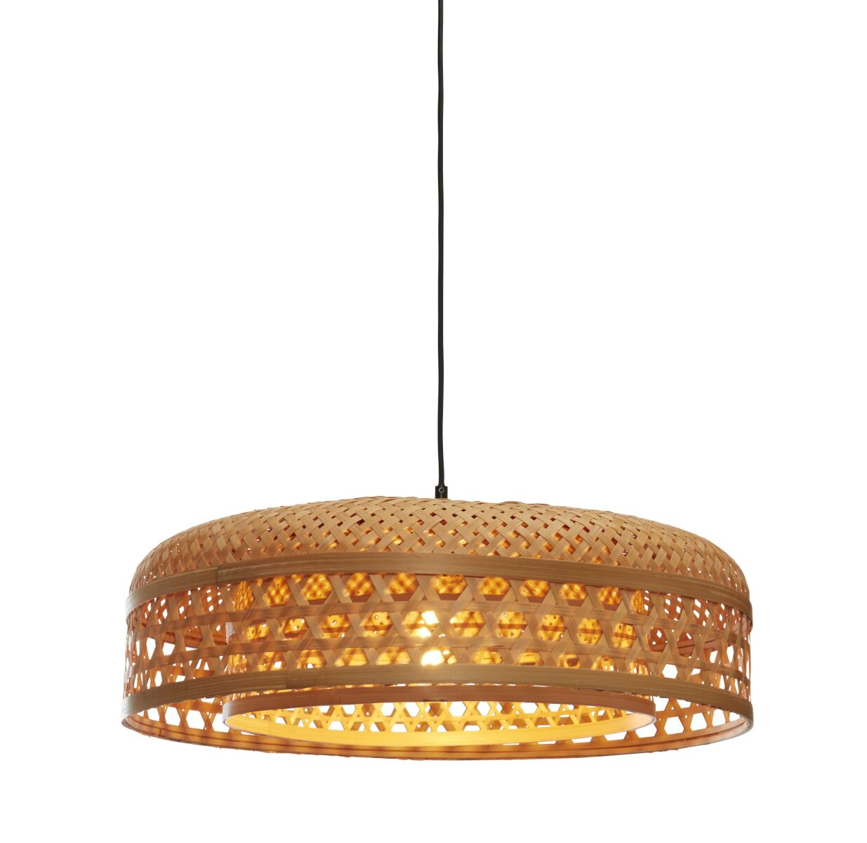 Hängeleuchte Ubud doppelt Schirms natur